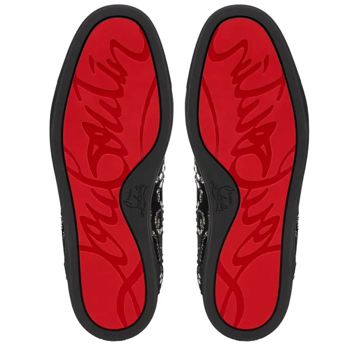 Christian Louboutin Sneakers Men Octolouis Strass Hightop Sneakers 8211 Velvet And Strass 8211 Black
