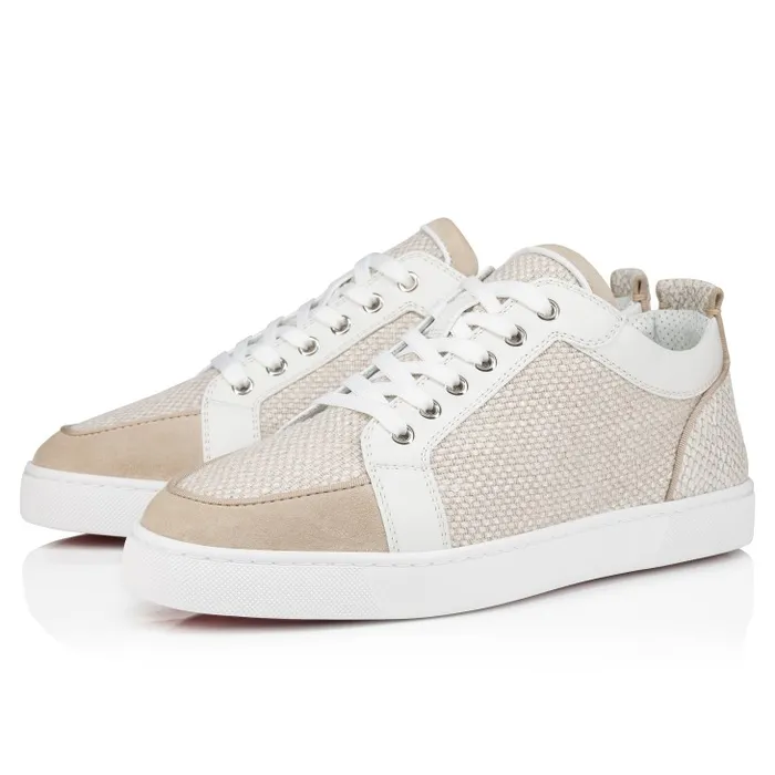 Christian Louboutin Sneakers Men Rantulow Orlato Sneakers 8211 Veau Velours Damier Canva And Calf Leather 8211 Natural