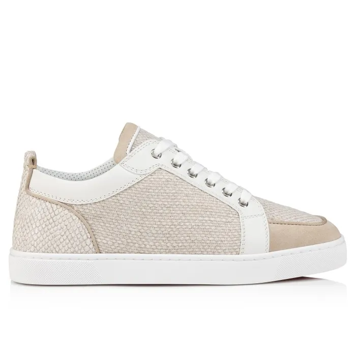 Christian Louboutin Sneakers Men Rantulow Orlato Sneakers 8211 Veau Velours Damier Canva And Calf Leather 8211 Natural