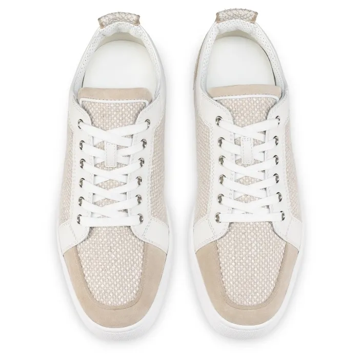 Christian Louboutin Sneakers Men Rantulow Orlato Sneakers 8211 Veau Velours Damier Canva And Calf Leather 8211 Natural