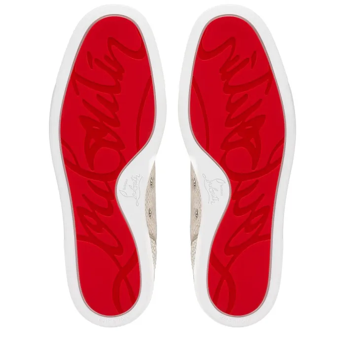 Christian Louboutin Sneakers Men Rantulow Orlato Sneakers 8211 Veau Velours Damier Canva And Calf Leather 8211 Natural