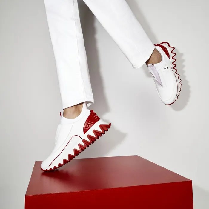 Christian Louboutin Sneakers Men Sharkyloub SP Spikes Sneakers 8211 Calf Leather Neoprene And Spikes 8211 White Christian Louboutin Sneakers Men Sharkyloub SP Spikes Sneakers 8211 Calf Leather Neoprene And Spikes 8211 White