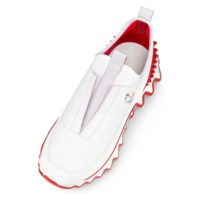 Christian Louboutin Sneakers Men Sharkyloub SP Spikes Sneakers 8211 Calf Leather Neoprene And Spikes 8211 White