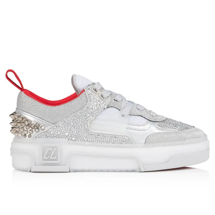 Christian Louboutin Sneakers Women Astroloubi Strass Sneakers 8211 Calf Leather And Strass 8211 Silver