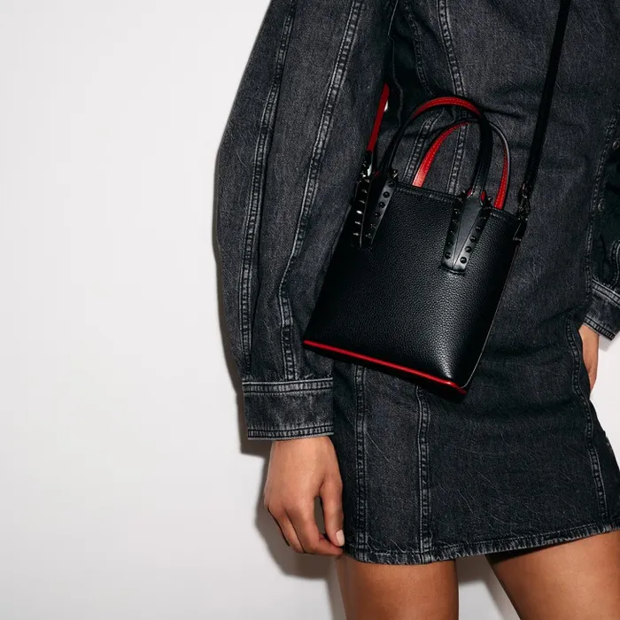 Christian Louboutin Totes Women Cabata NS Mini Tote Bag 8211 Calf Leather 8211 Black Christian Louboutin Totes Women Cabata NS Mini Tote Bag 8211 Calf Leather 8211 Black