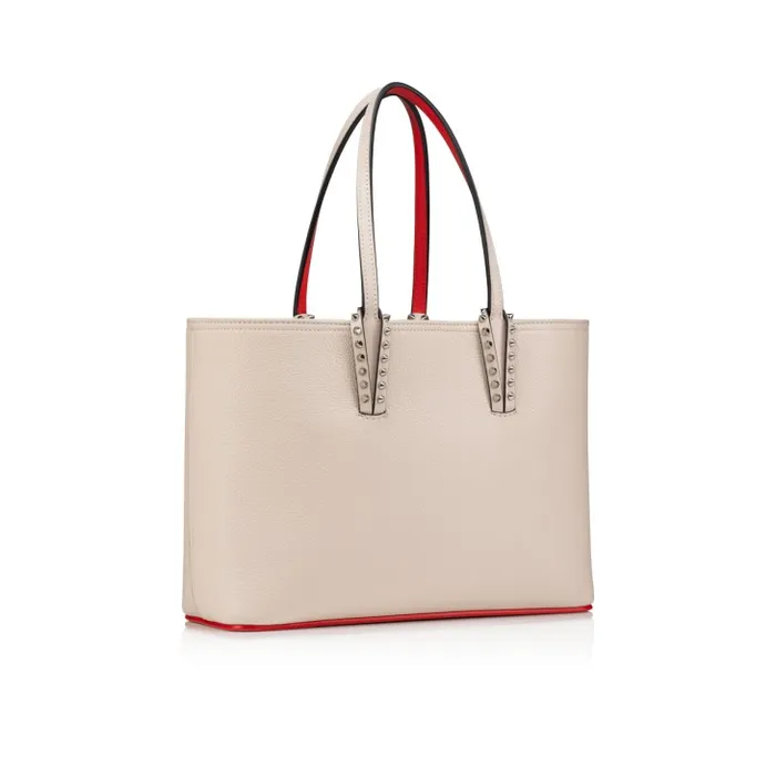 Christian Louboutin Totes Women Cabata Small Tote Bag 8211 Grained Calf Leather 8211 Leche