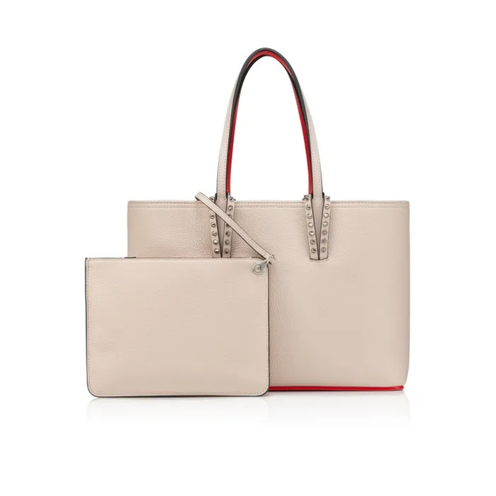 Christian Louboutin Totes Women Cabata Small Tote Bag 8211 Grained Calf Leather 8211 Leche