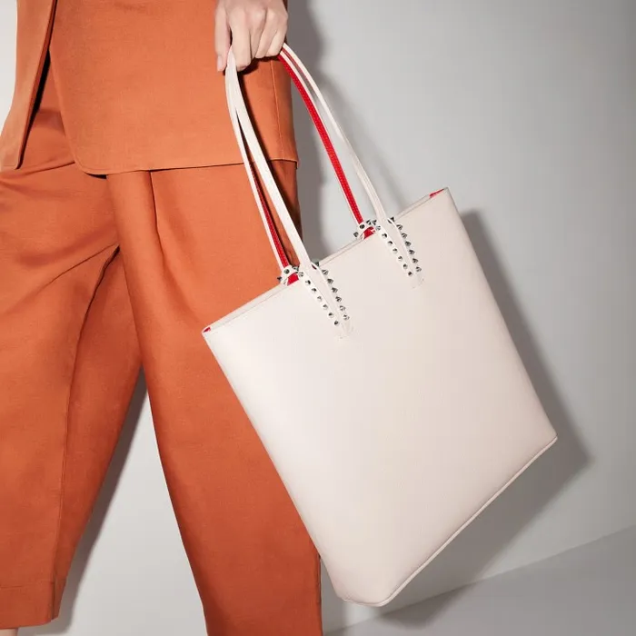 Christian Louboutin Totes Women Cabata Tote Bag 8211 Grained Calf Leather 8211 Leche Christian Louboutin Totes Women Cabata Tote Bag 8211 Grained Calf Leather 8211 Leche