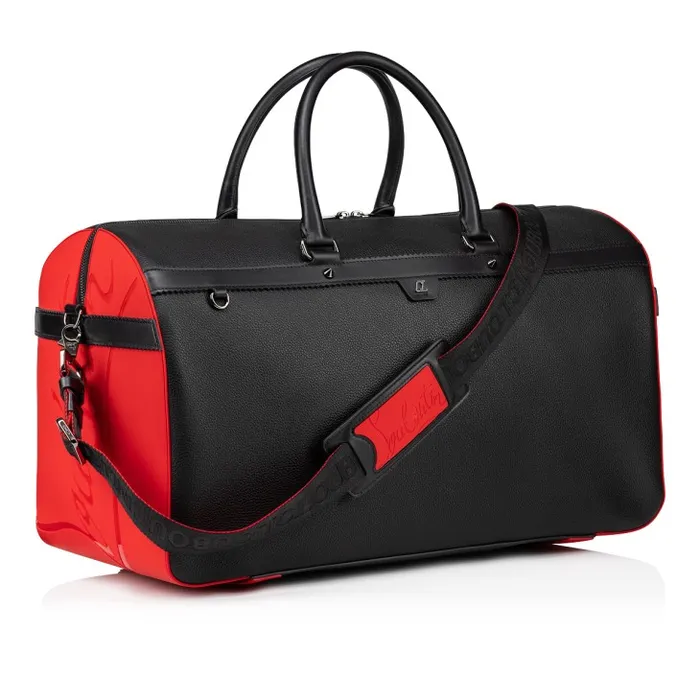 Christian Louboutin Travel Bags Men Ruisbuddy Duffle Bag 8211 Grained Calf Leather And Rubber 8211 Black