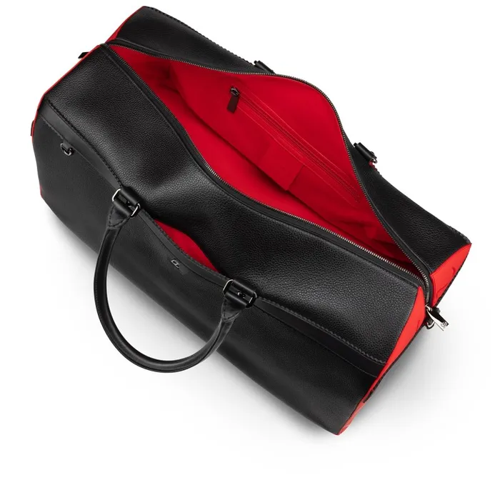 Christian Louboutin Travel Bags Men Ruisbuddy Duffle Bag 8211 Grained Calf Leather And Rubber 8211 Black
