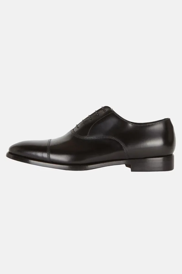 Classic Men Boggi Milano Leather Oxford Shoes Black