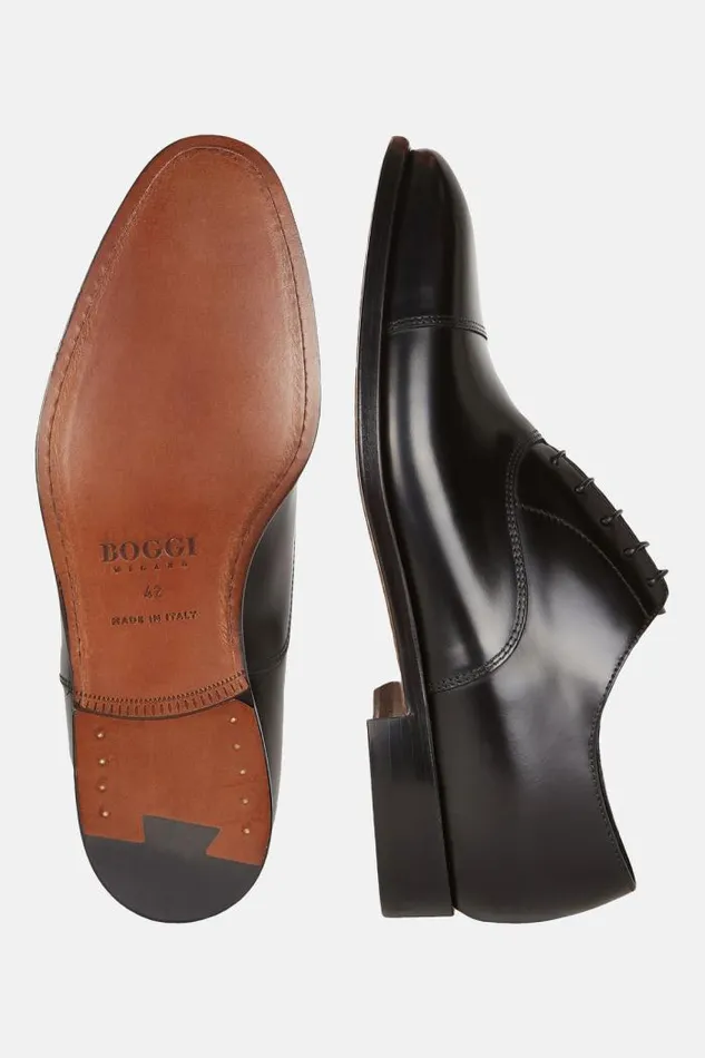 Classic Men Boggi Milano Leather Oxford Shoes Black Classic Men Boggi Milano Leather Oxford Shoes Black