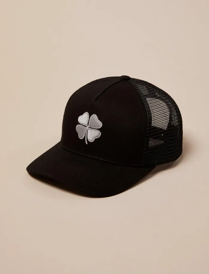 Clover Trucker Hat Black Men Lucky Brand Hats