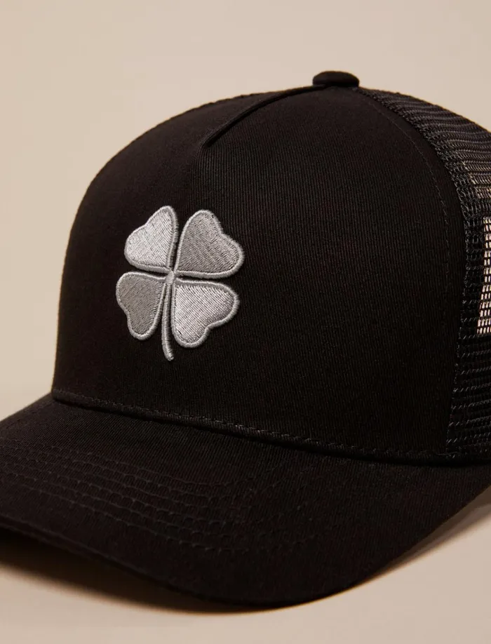 Clover Trucker Hat Black Men Lucky Brand Hats