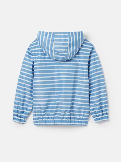 Coats and Jackets Girls Joules Blue and White Striped Waterproof Raincoat