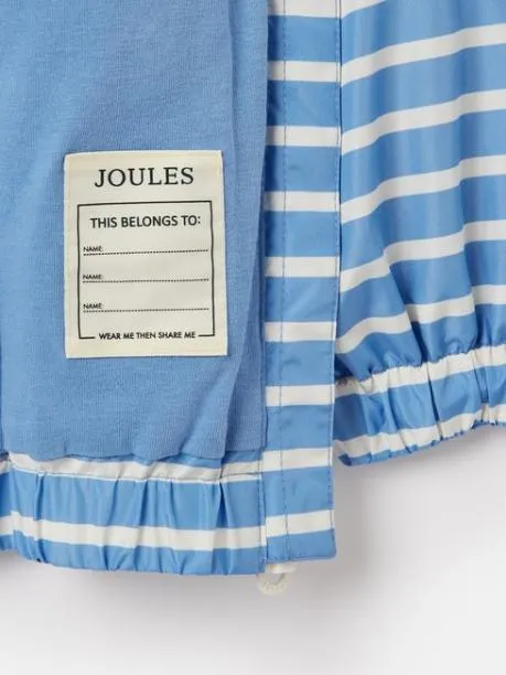 Coats and Jackets Girls Joules Blue and White Striped Waterproof Raincoat