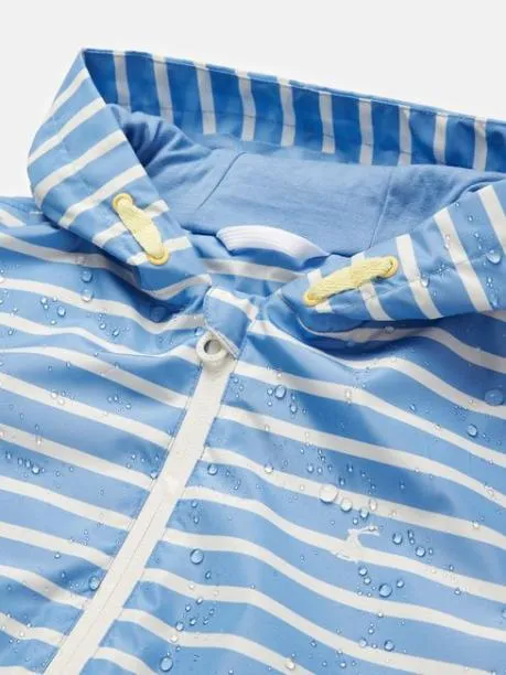 Coats and Jackets Girls Joules Blue and White Striped Waterproof Raincoat