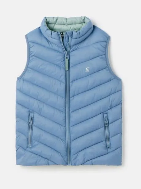 Coats and Jackets Girls Joules Blue Showerproof Quilted Gilet