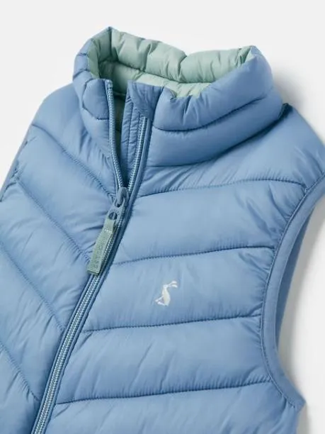 Coats and Jackets Girls Joules Blue Showerproof Quilted Gilet