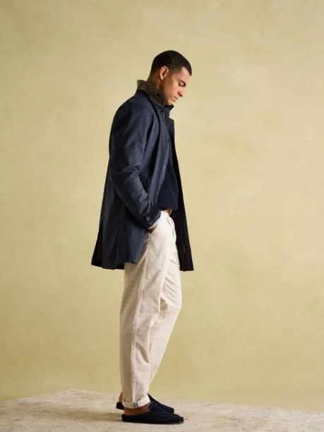 Coats and Jackets Men Joules Navy Blue Waterproof Raincoat