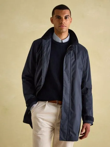 Coats and Jackets Men Joules Navy Blue Waterproof Raincoat