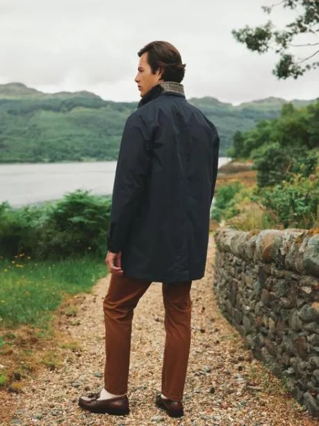 Coats and Jackets Men Joules Navy Blue Waterproof Raincoat