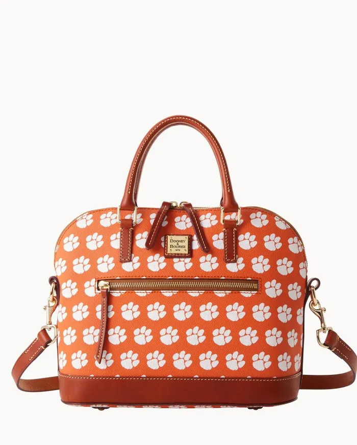 Collegiate Clemson University Domed Zip Satchel Clemson Women Dooney and Bourke Satchels Collegiate Clemson University Domed Zip Satchel Clemson Women Dooney and Bourke Satchels