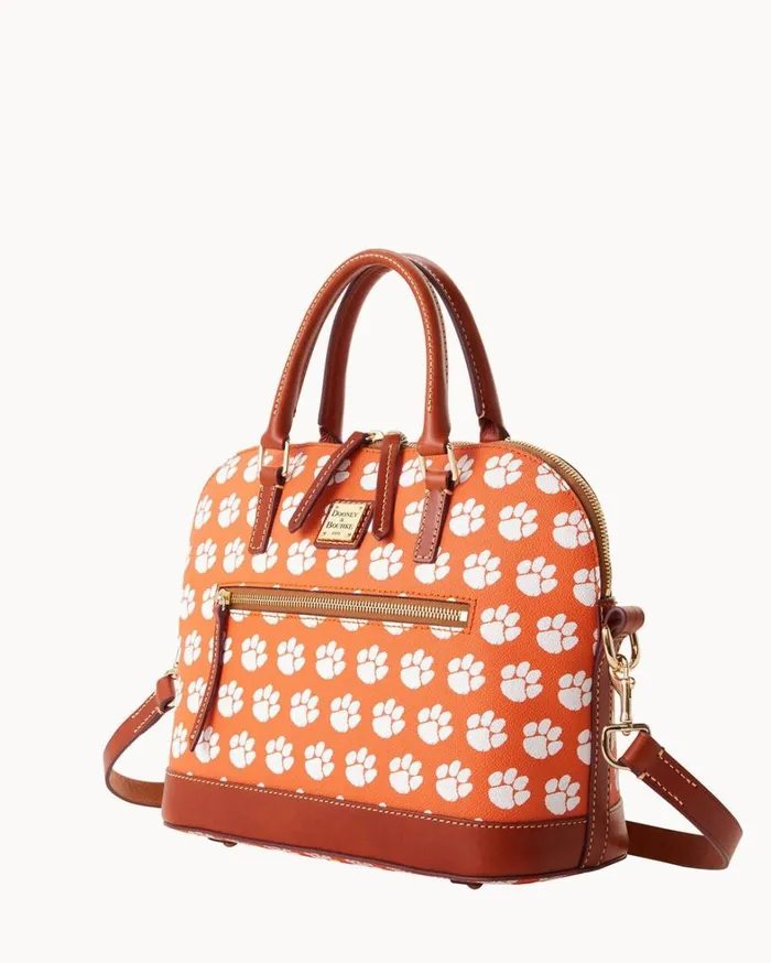 Collegiate Clemson University Domed Zip Satchel Clemson Women Dooney and Bourke Satchels Collegiate Clemson University Domed Zip Satchel Clemson Women Dooney and Bourke Satchels