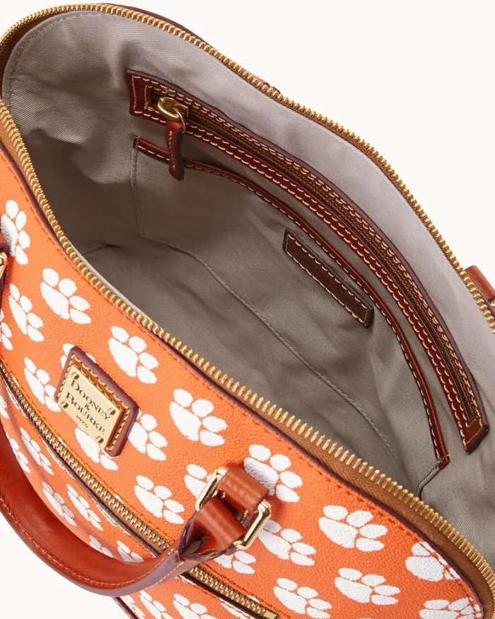 Collegiate Clemson University Domed Zip Satchel Clemson Women Dooney and Bourke Satchels Collegiate Clemson University Domed Zip Satchel Clemson Women Dooney and Bourke Satchels