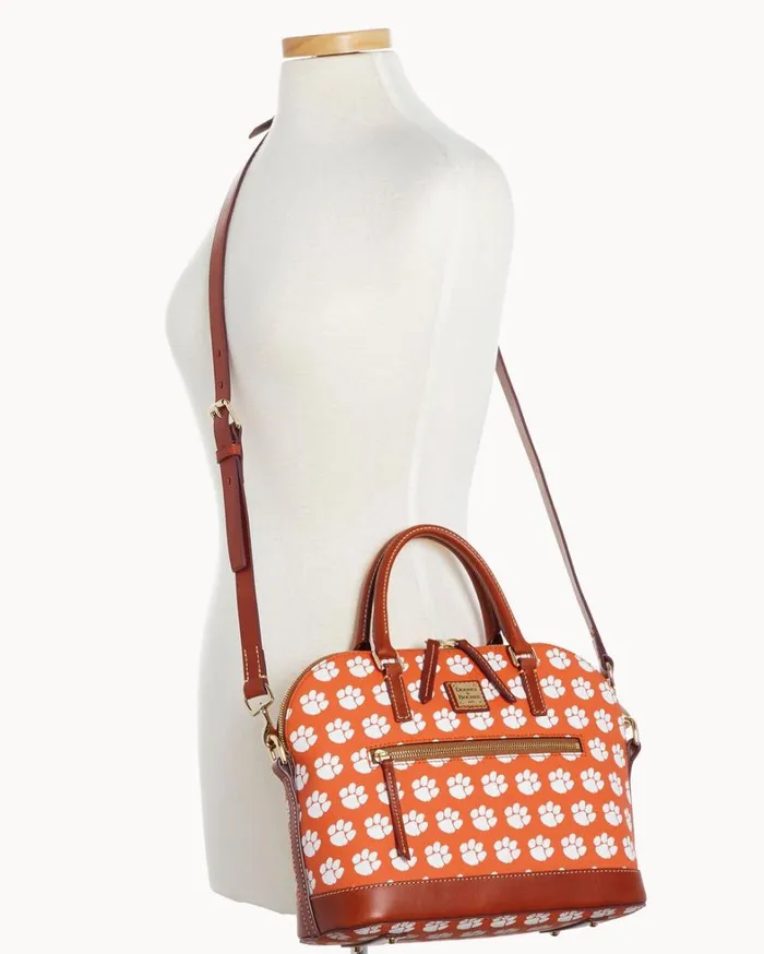 Collegiate Clemson University Domed Zip Satchel Clemson Women Dooney and Bourke Satchels Collegiate Clemson University Domed Zip Satchel Clemson Women Dooney and Bourke Satchels