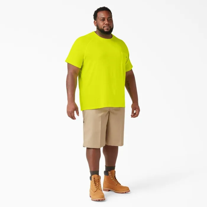 Cooling Short Sleeve Pocket TShirt Bright Yellow Bright Yellow bwd Men Dickies Work Shirts Cooling Short Sleeve Pocket TShirt Bright Yellow Bright Yellow bwd Men Dickies Work Shirts
