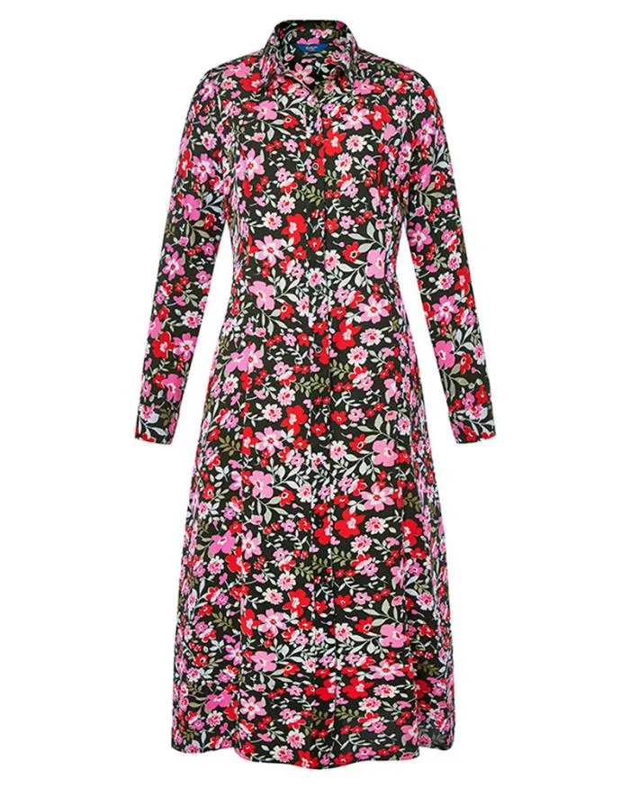 Cotton Traders Dresses Poppy Maxi Shirt Dress 8211 Black 8211 Women