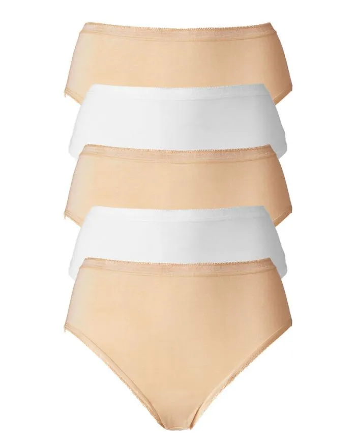 Cotton Traders Knickers 5 Pack High Leg Briefs 8211 Women