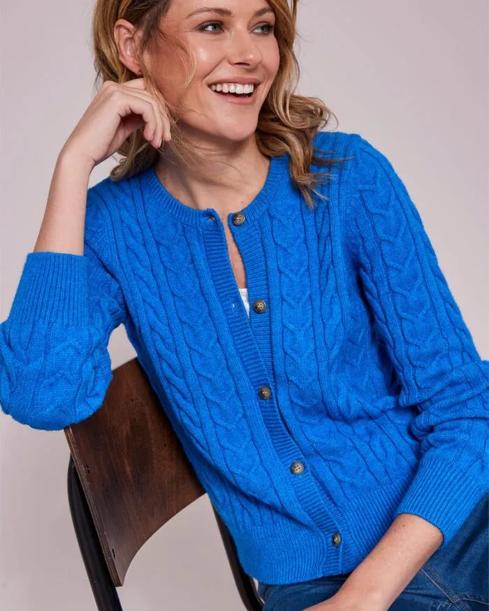 Cotton Traders Knitwear Cutest Cable Crew Neck Cardigan 8211 Women