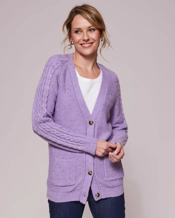Cotton Traders Knitwear Fleck Longline Cardigan 8211 Women
