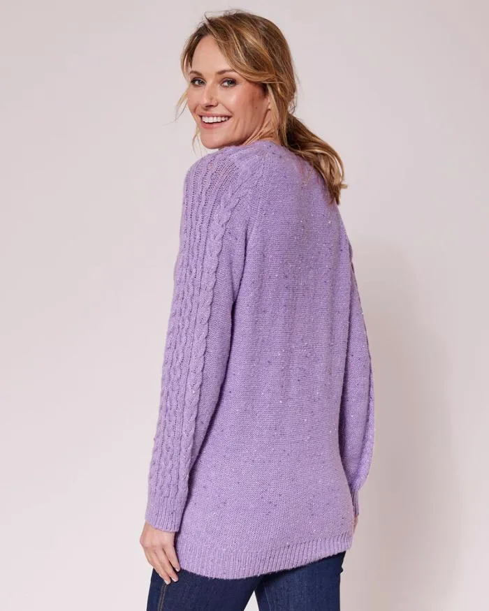Cotton Traders Knitwear Fleck Longline Cardigan 8211 Women
