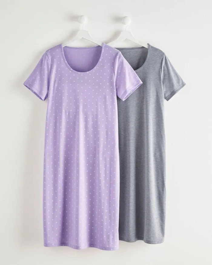 Cotton Traders Nightwear 2 Pack Short Sleeve Nighties 8211 Women