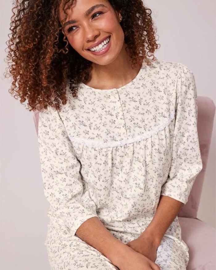 Cotton Traders Nightwear Button Front Sleeve Nightdress 8211 Women