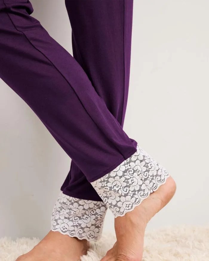 Cotton Traders Nightwear Lace Trim PJ Bottoms 8211 Women
