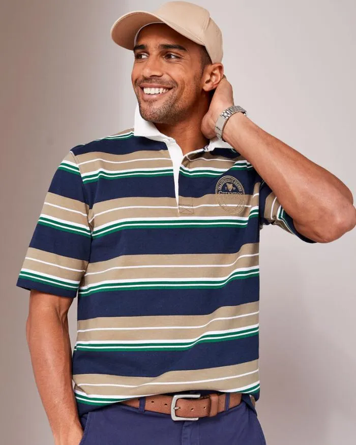 Cotton Traders Rugby Guinness Short Sleeve Stripe Rugby Shirt 8211 Men