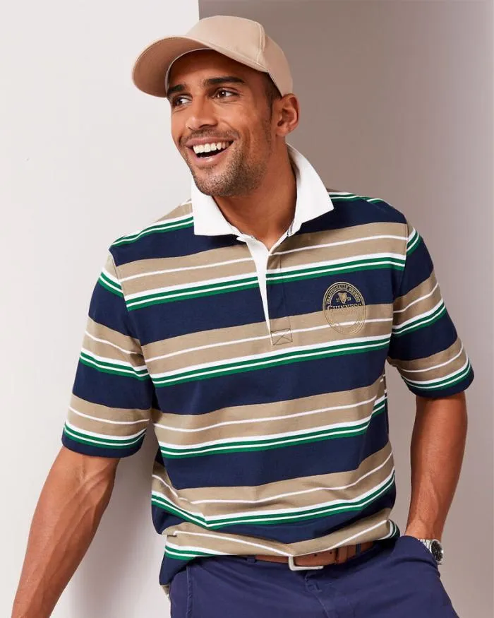 Cotton Traders Rugby Guinness Short Sleeve Stripe Rugby Shirt 8211 Men