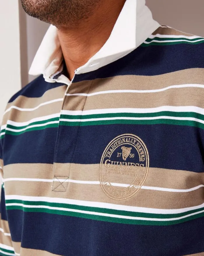 Cotton Traders Rugby Guinness Short Sleeve Stripe Rugby Shirt 8211 Men