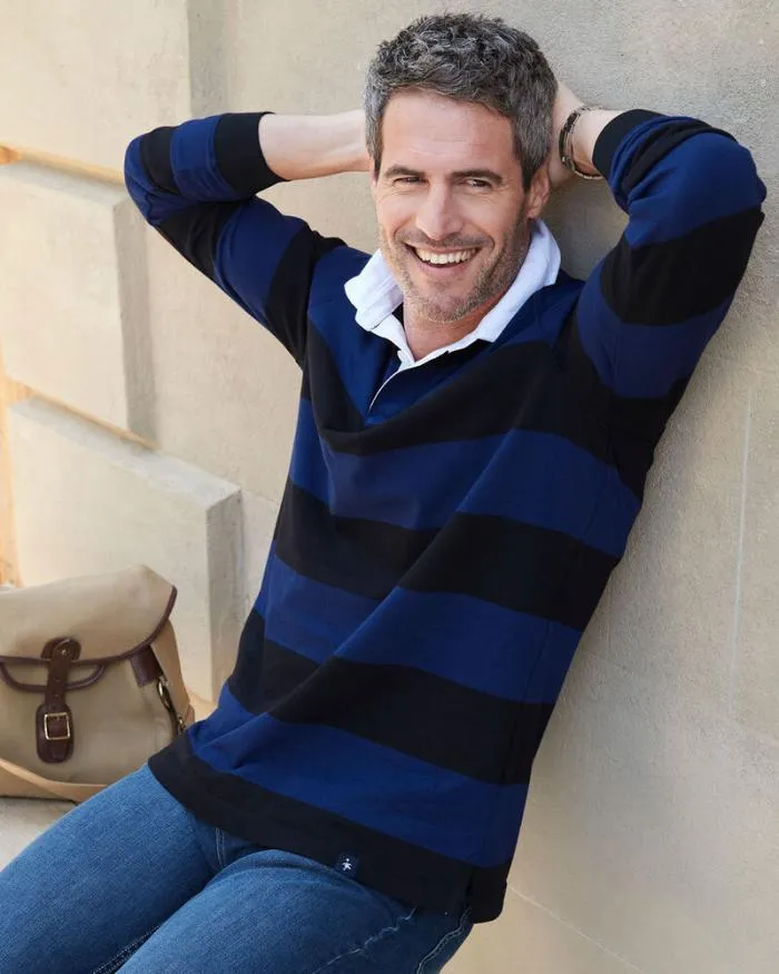 Cotton Traders Rugby Long Sleeve Heritage Rugby Shirt 8211 Men