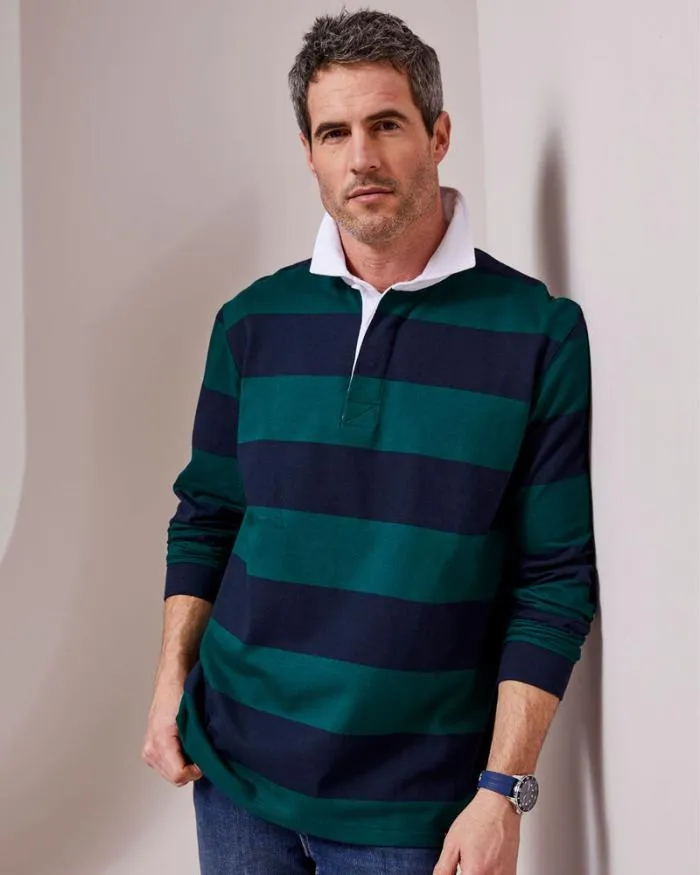 Cotton Traders Rugby Long Sleeve Heritage Rugby Shirt 8211 Men