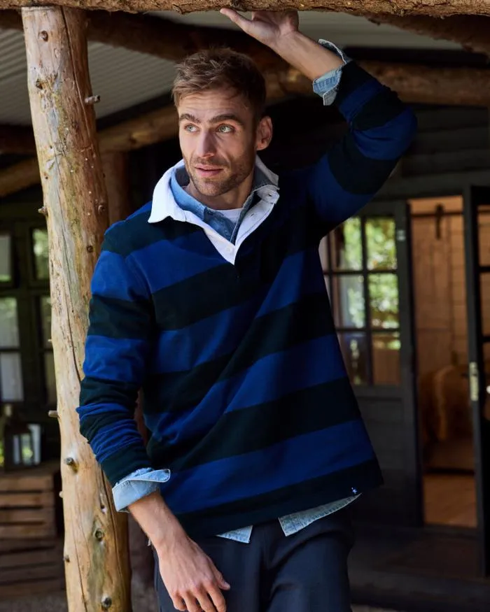 Cotton Traders Rugby Long Sleeve Heritage Rugby Shirt 8211 Men