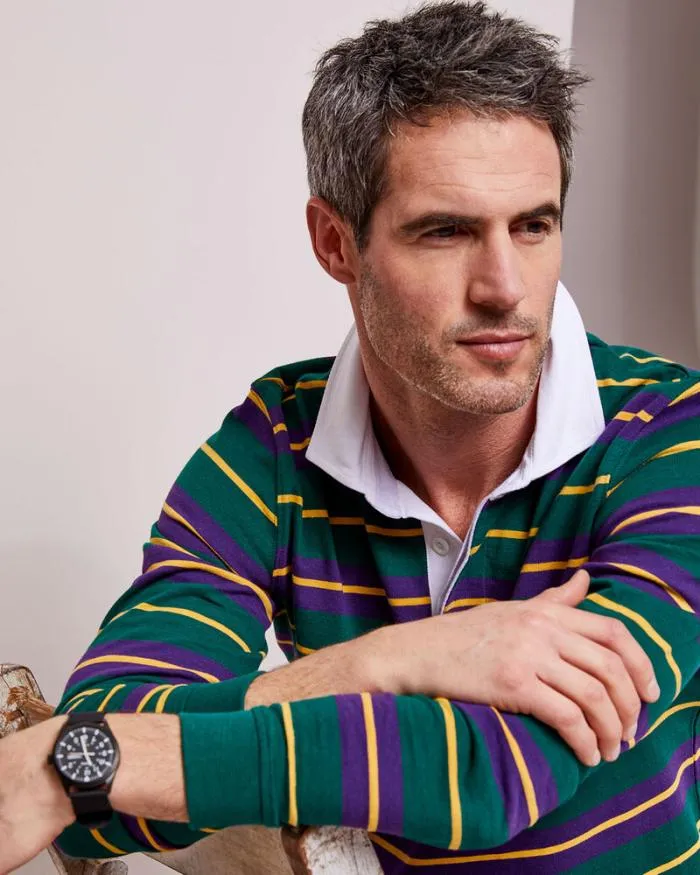 Cotton Traders Rugby Long Sleeve Heritage Rugby Shirt 8211 Men