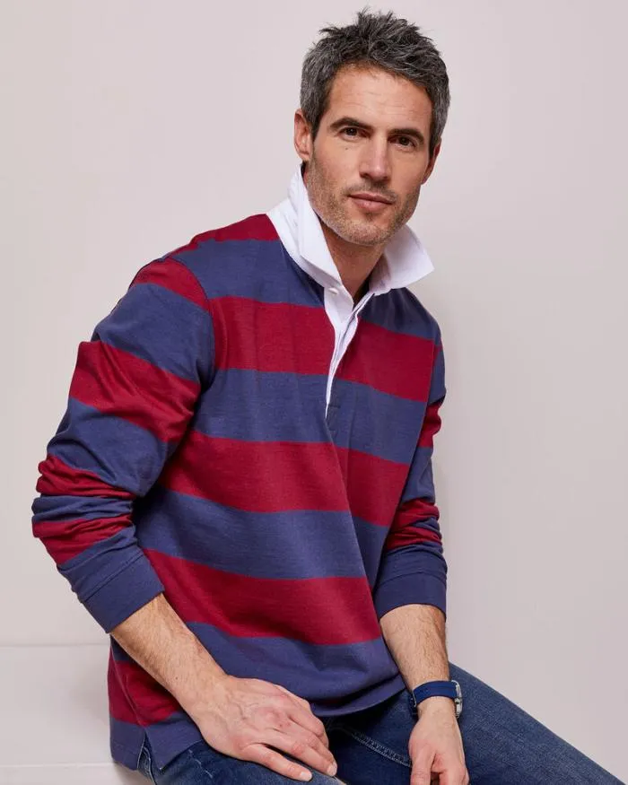 Cotton Traders Rugby Long Sleeve Heritage Rugby Shirt 8211 Men