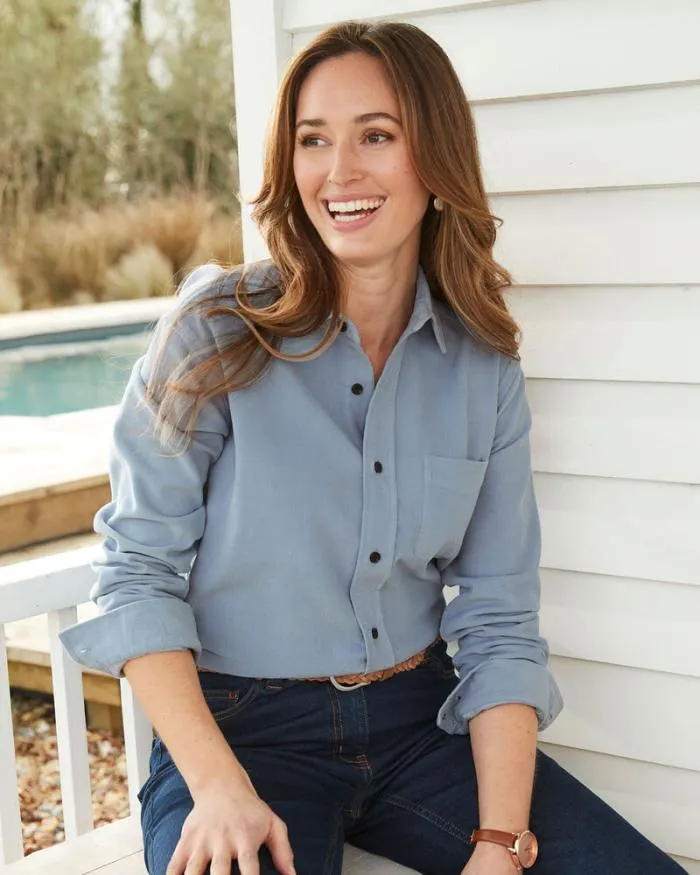 Cotton Traders Shirts and Blouses Long Sleeve Cord Shirt 8211 WomenMenUnisex