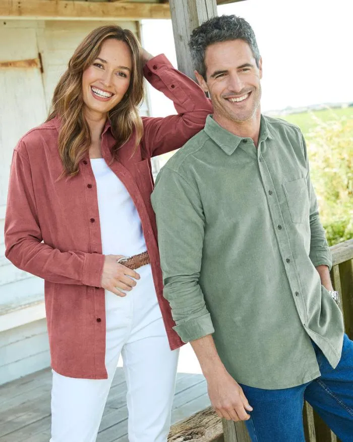 Cotton Traders Shirts and Blouses Long Sleeve Cord Shirt 8211 WomenMenUnisex