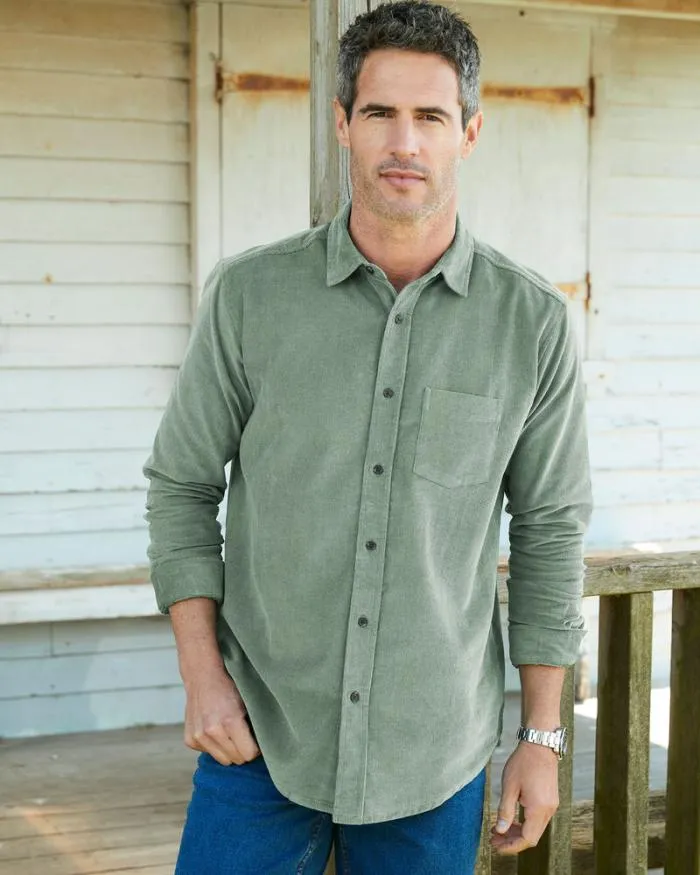 Cotton Traders Shirts and Blouses Long Sleeve Cord Shirt 8211 WomenMenUnisex